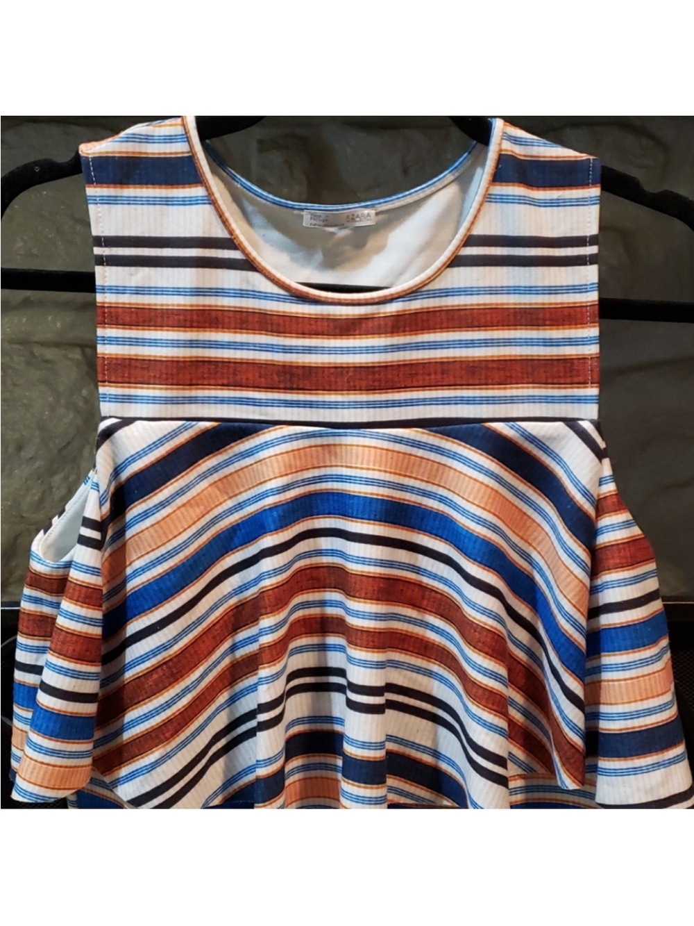 Zara RARE | B | W Collection Striped Ruffle Tank Top Drape Front - Picture 3 of 11